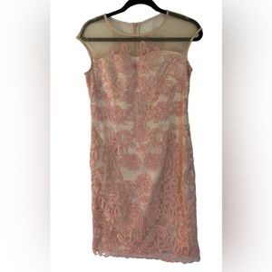 Yzxy pink, tan , cream new floral print dress